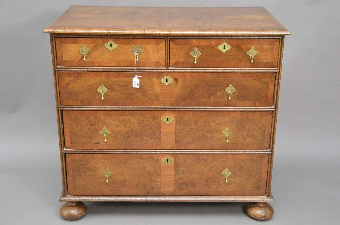 19th c. English Walnut William & Mary Style 5 drawer (1 of 11)