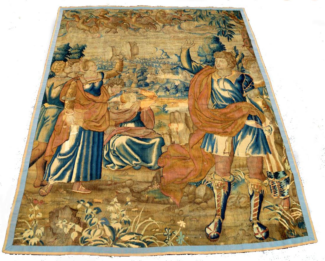 18th CENTURY / 19th CENTURY FLEMMISH TAPESTRY depicting (1 of 6)