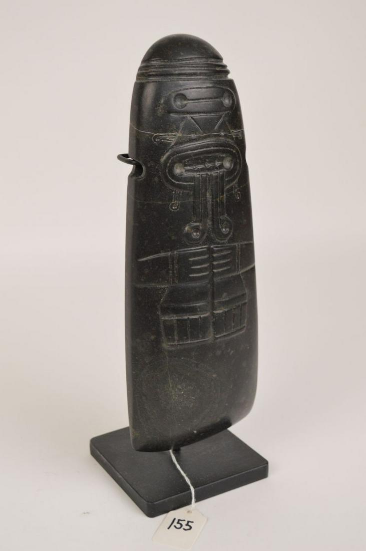 Pre-Columbian Large Black Stone Axe God, Very Rare (1 of 7)