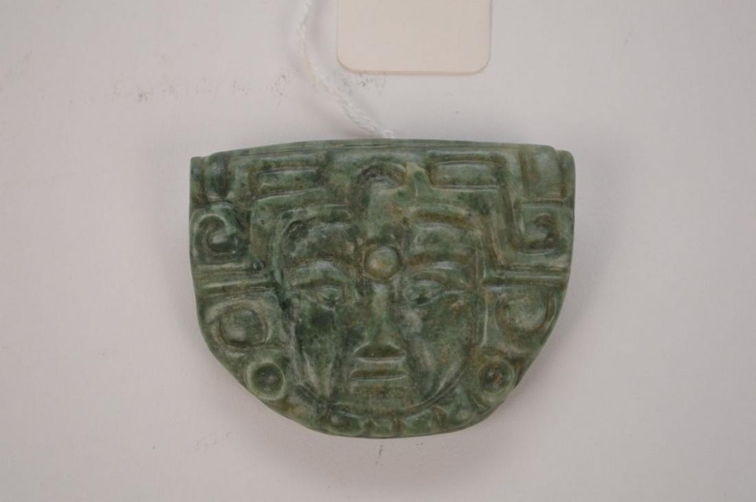 Pre-Columbian Large Jade Pectoral Bead, Large Green (1 of 4)