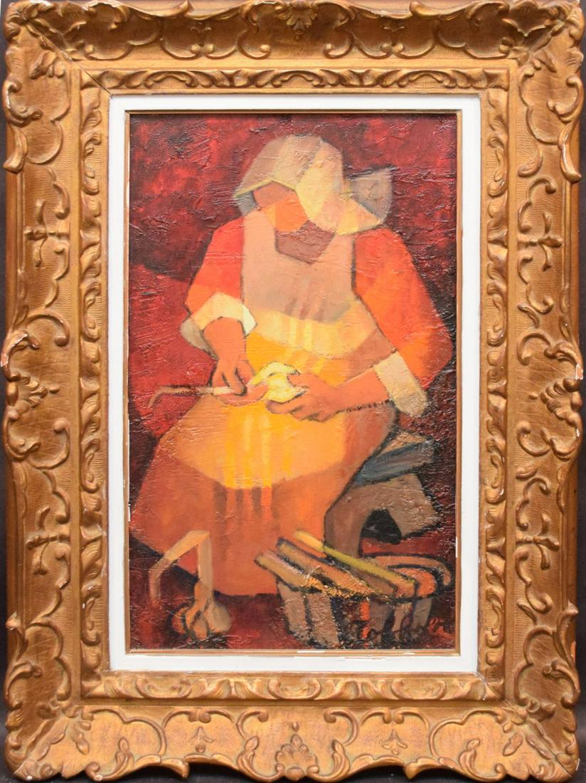 Louis Toffoli (Italy 1907 - 1999)  oil on canvas, Woman (1 of 5)