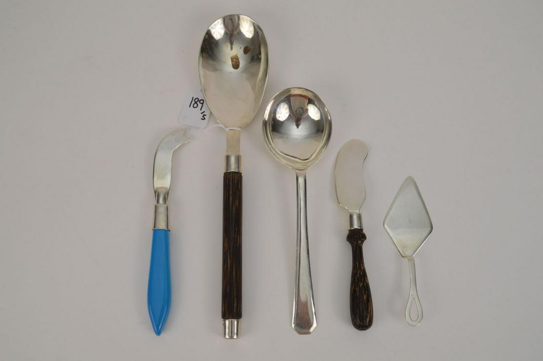 5 ARGENTA PLATERIA STERLING SERVERS.  LARGE SERVING (1 of 4)