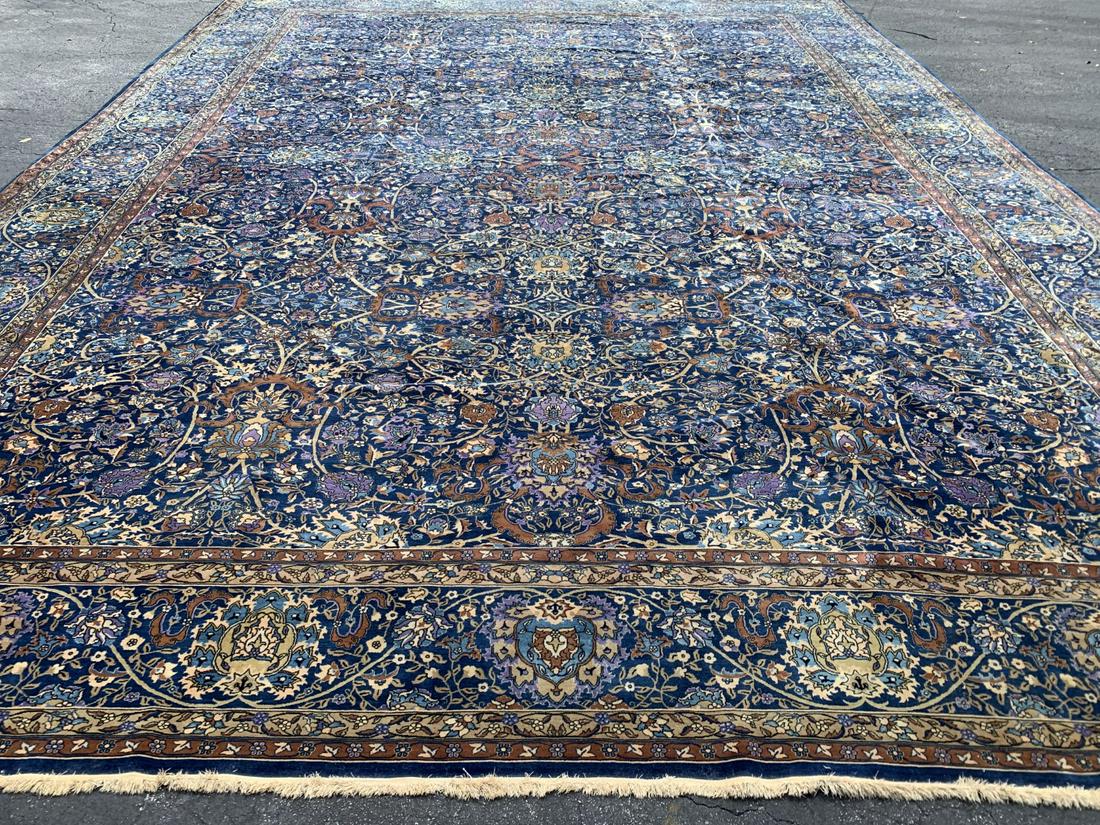 Semi Antique Persian Palace size Blue Tabriz, Rug 20 x (1 of 13)