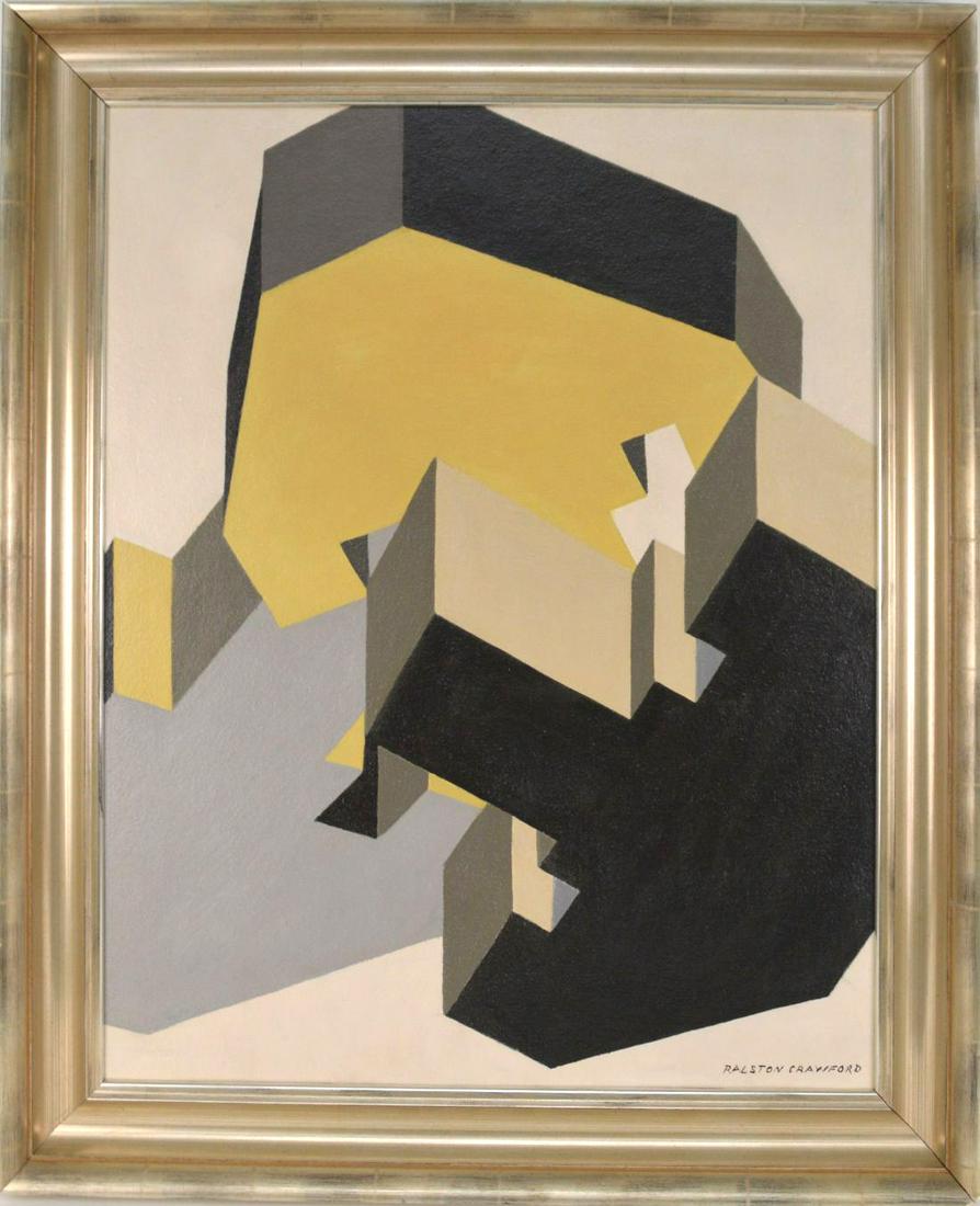 Ralston Crawford  (1906 - 1978) oil on board, Abstract, (1 of 7)