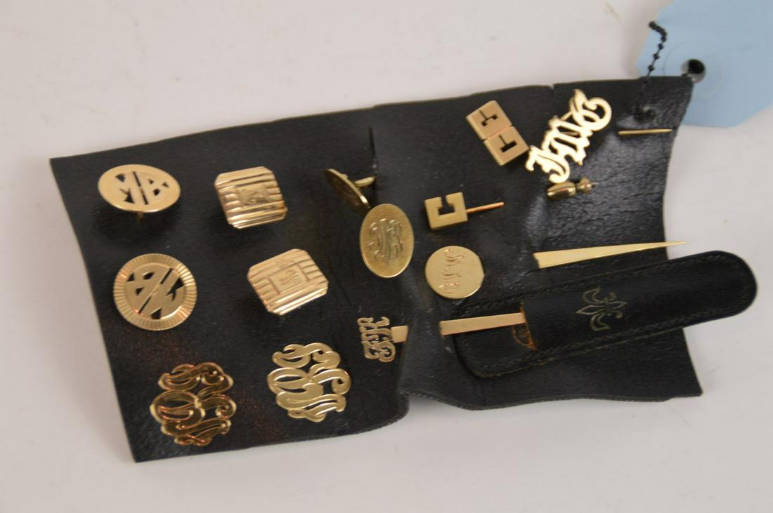 13 pc. 14kt Yellow Gold Monogram & Initial Lot, 37.7 (1 of 3)