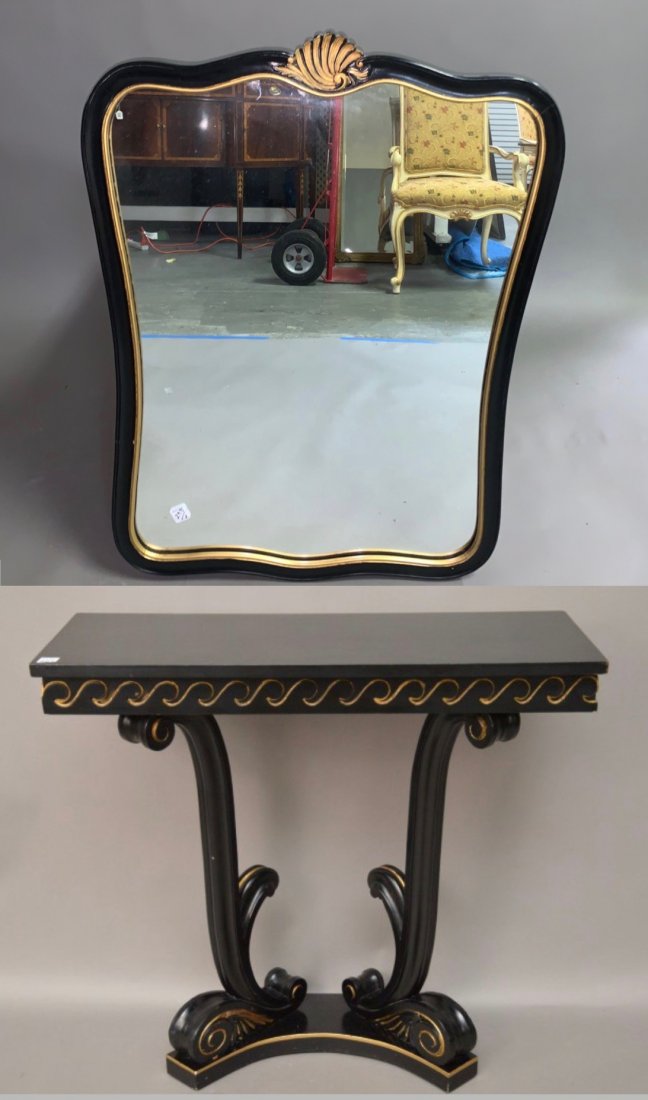 Apartment size Black Empire Style Console (31"h x 32"w (1 of 5)