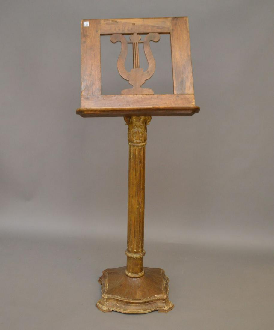 Italian 19th c. Music Stand with reeded column, 60"h x (1 of 6)