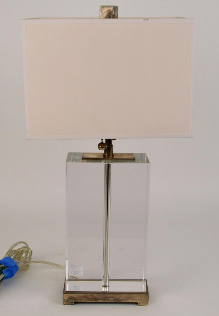 Modern Solid Glass Lamp, shade is torn, glass portion (1 of 4)