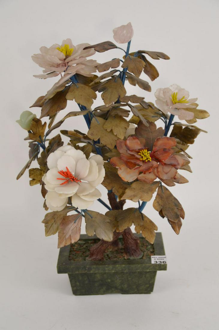 CHINESE JADE AND HARDSTONE MING TREE 18 X 12  WITH (1 of 15)