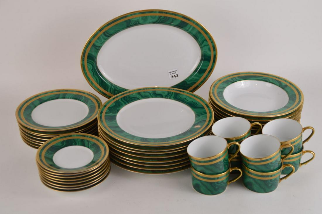 Christian Dior china set,  "Malachite", 8 Dinner Plates (1 of 5)
