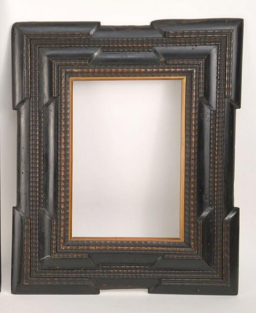 Dutch 17th Century Carved Ebonized Ripple Frame, (1 of 4)