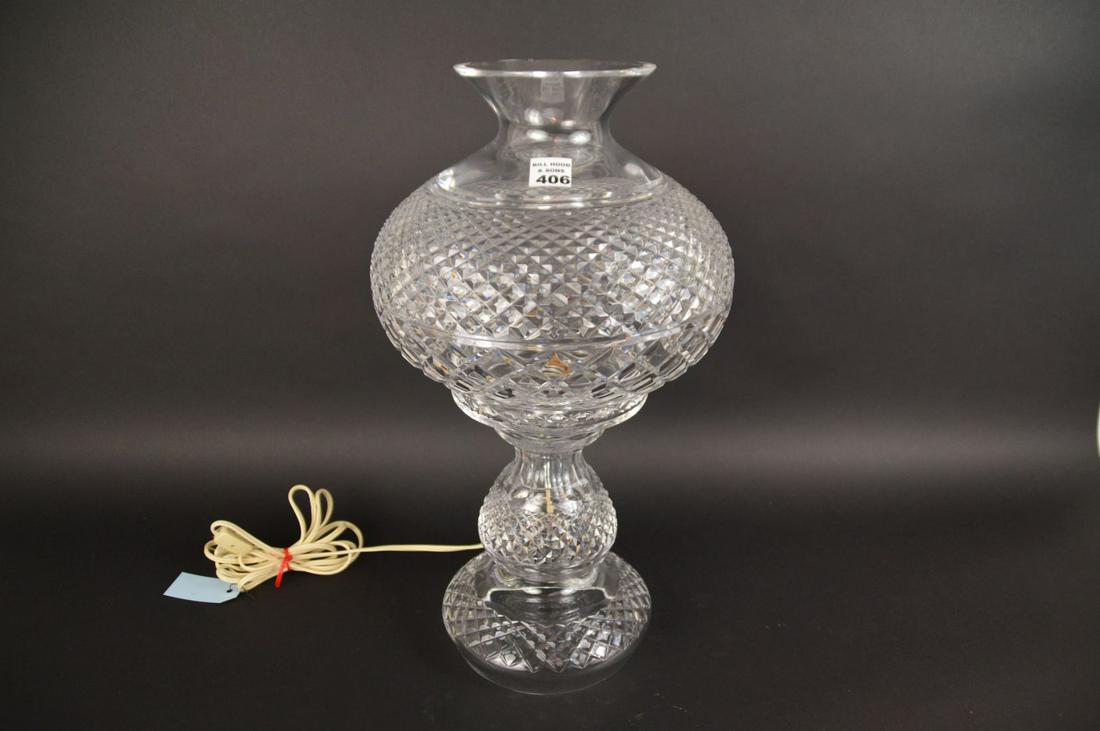 Vintage Waterford Crystal Electric 2pc. Hurricane Lamp, (1 of 5)