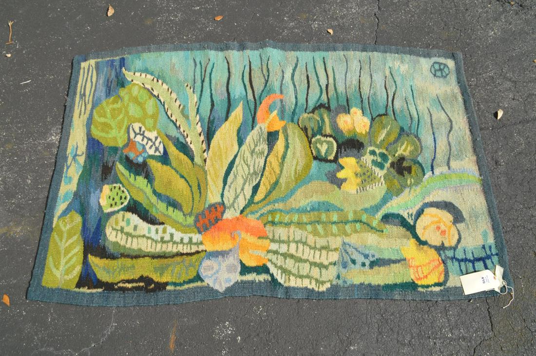 Vintage Mid-Century Modernist Handmade signed Wool Area (1 of 4)