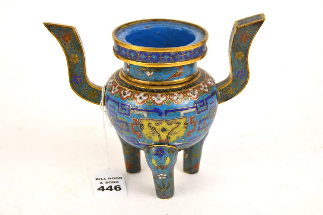 CHINESE CLOISONNE CENSOR.  Condition: no damage (1 of 8)