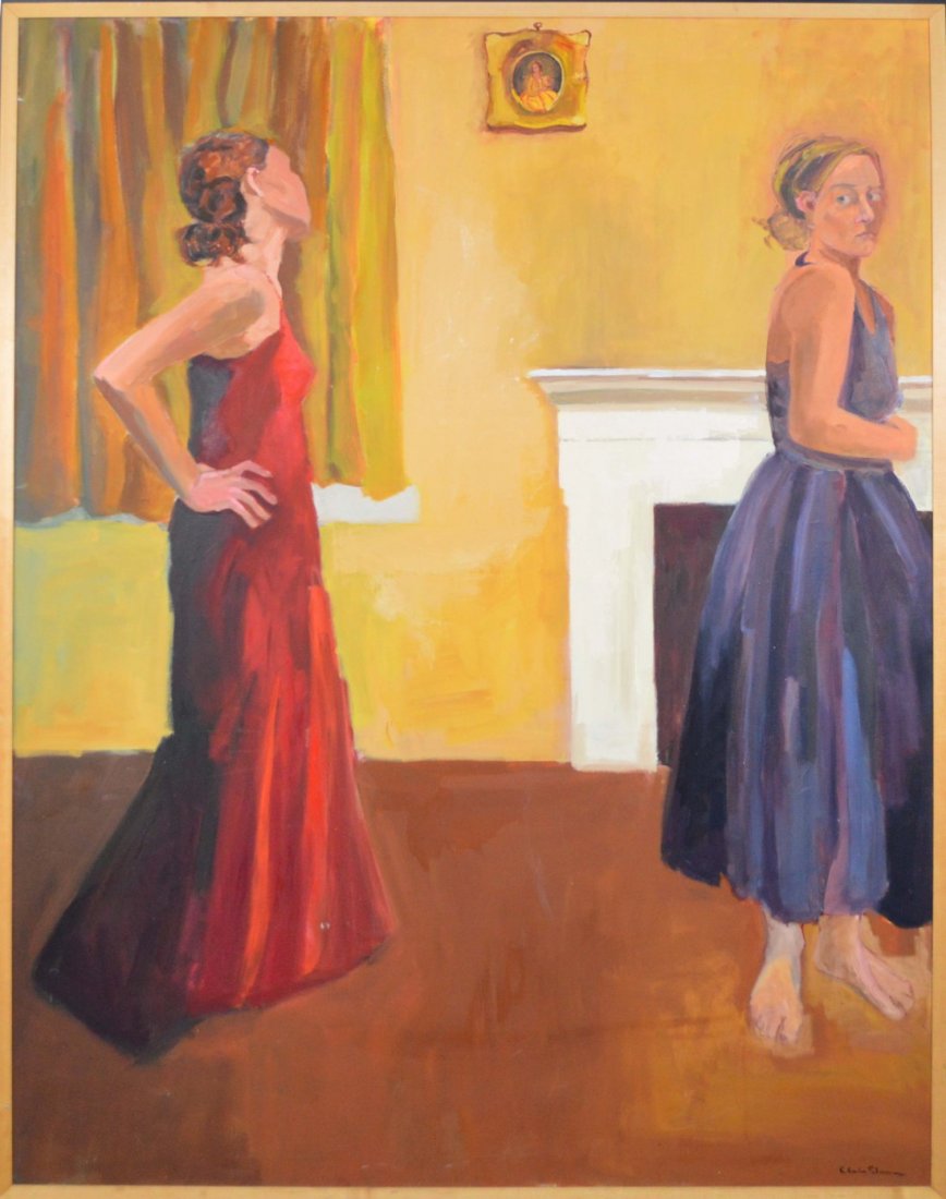 CLAIRE SHERMAN (NYC b. 1981) Large Contemporary Oil (1 of 8)