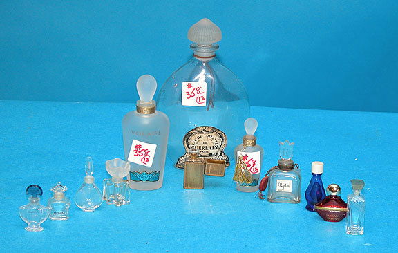 Lot of (12) assorted perfume bottles, largest with: Lot of (12) assorted perfume bottles, largest with original French Guerlain label