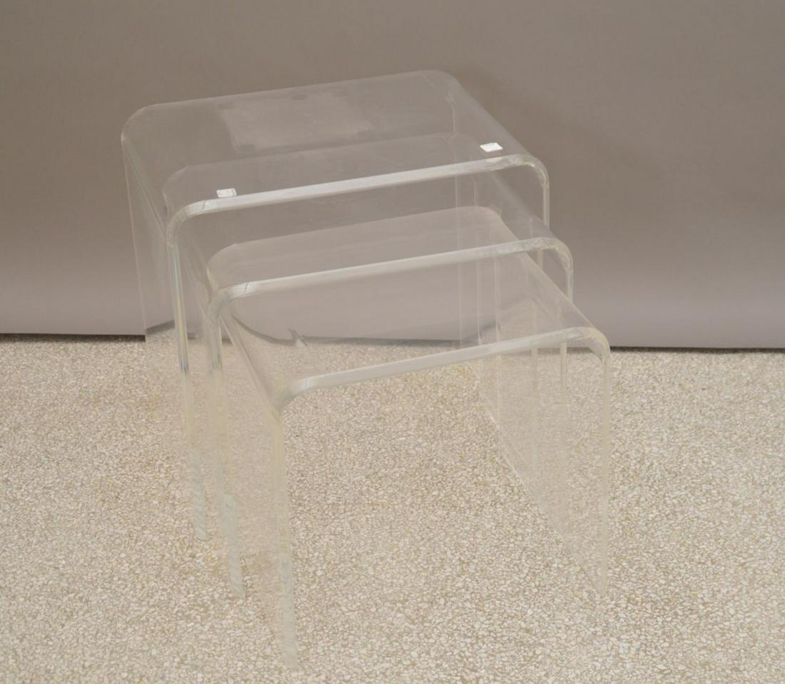 Set of 3 Lucite Stack Tables, 21 x 21 x 15 inches: Set of 3 Lucite Stack Tables, 21 x 21 x 15 inches
