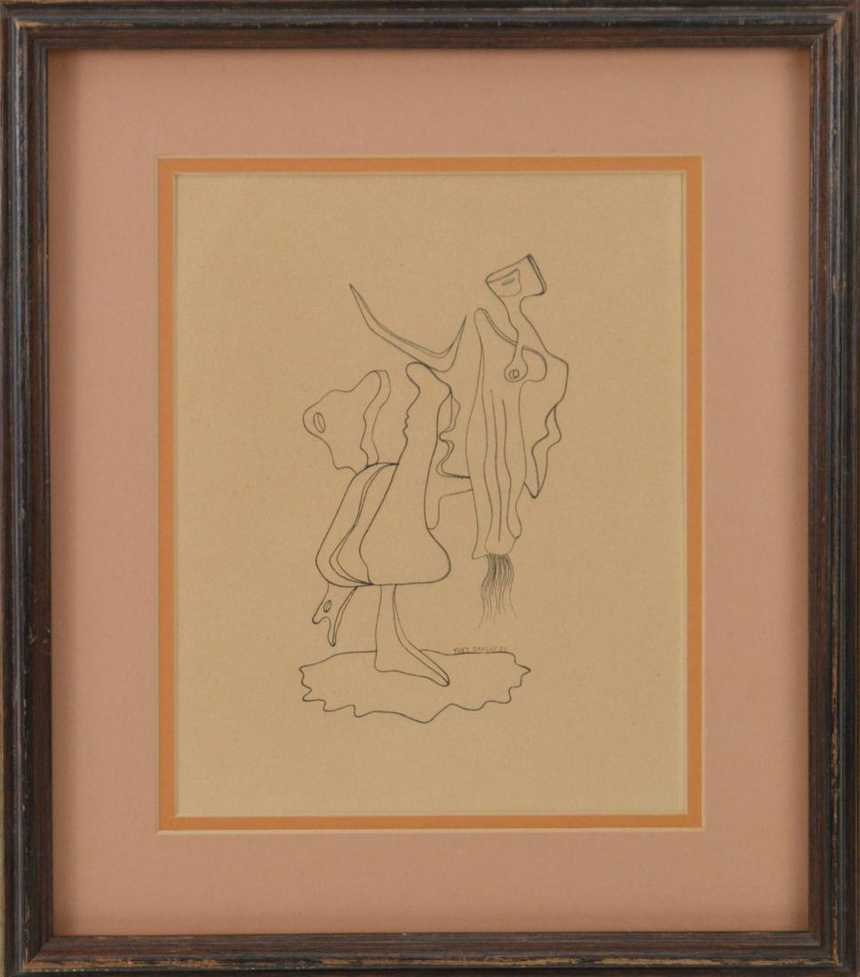 Yves Tanguy (France 1900 - 1955) ink on paper, signed: Yves Tanguy (France 1900 - 1955) ink on paper, signed and dated 1934. Provenance: Galerie Rene Drouin, Paris label on reverse. 10 x 8 inches