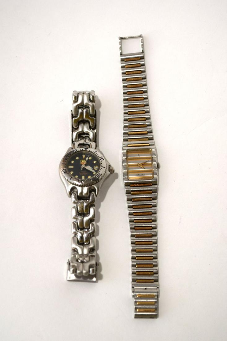 2 - Watches Tag 1500 Professional and Concord 603081.: 2 - Watches Tag 1500 Professional and Concord 603081. Both 6" Condition need service battery not working