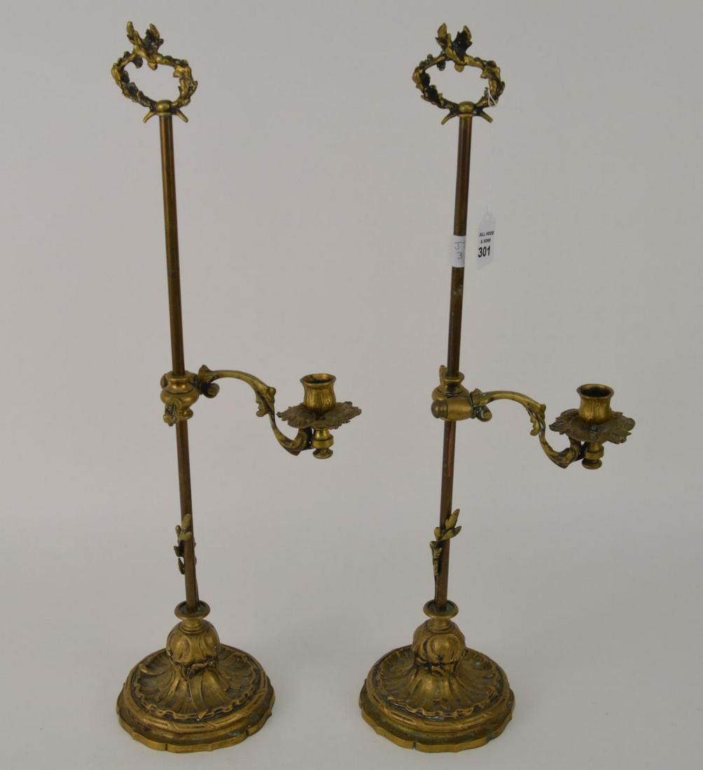 Pair Bronze Candelabra, 24"h: Pair Bronze Candelabra, 24"h