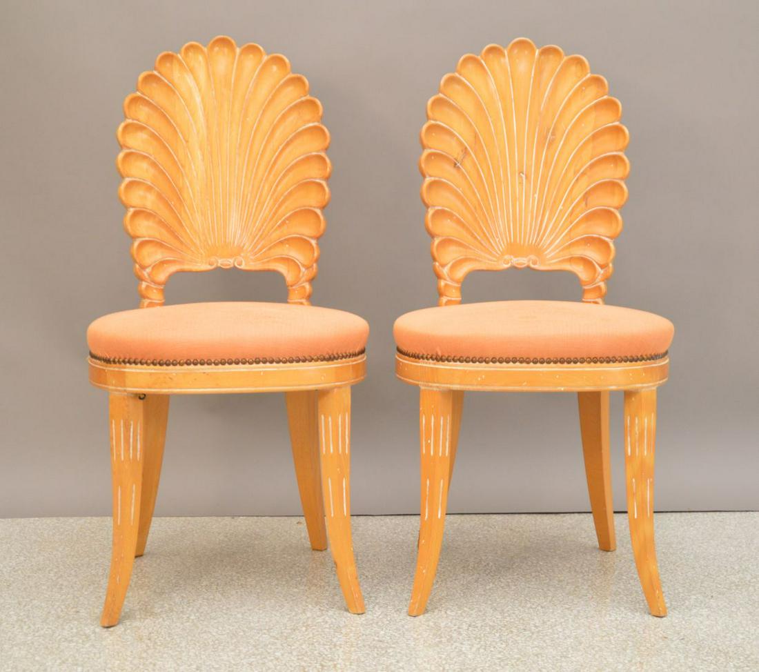 Pair of Shell Shape Wood Chairs, 37 inches tall x 18: Pair of Shell Shape Wood Chairs, 37 inches tall x 18 wide