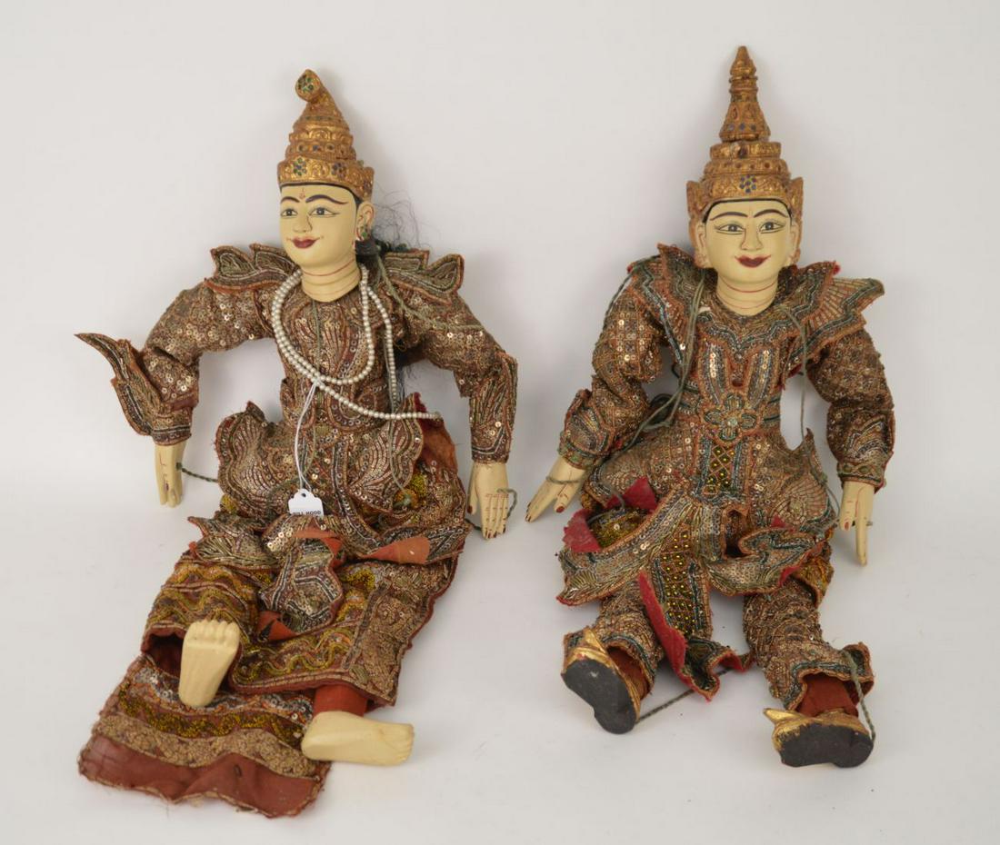 Pair of Large Balinese Marionettes, 24 inches: Pair of Large Balinese Marionettes, 24 inches