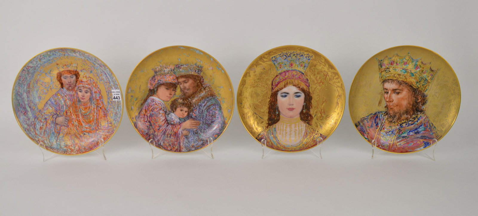 4 Edna Hibel Plates, David & Bathsheba, 10"dia: 4 Edna Hibel Plates, David & Bathsheba, 10"dia