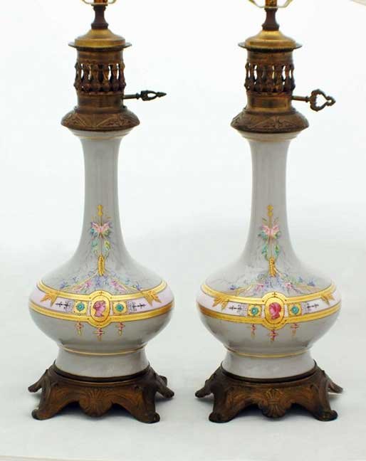 FINE PAIR OF OPALINE GLASS VASES French. Late 19