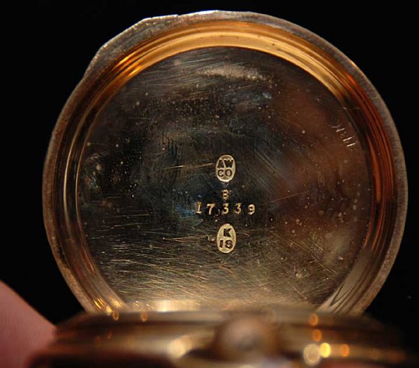 Waltham 18kt. Gold pocket watch hunter case - 3