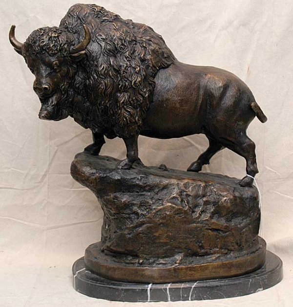 Fine quality bronze Bison, 21"h x 19"L