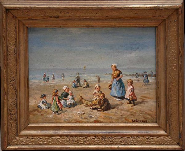 A. Corsius, Continental School, oil on board, bea
