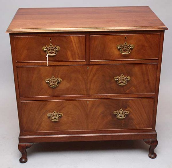 Edwardian 19th century 4 drawer chest, mahogany w