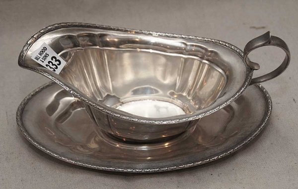 Reed & Barton Sterling gravy boat with underplate