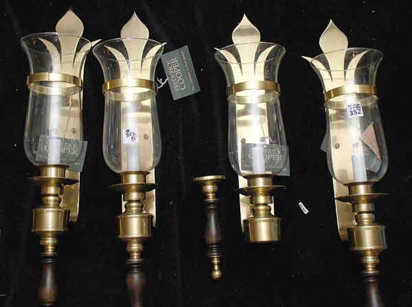 4 Frederick Cooper wall sconces, 25 1/2"h x 4"w: 4 Frederick Cooper wall sconces, 25 1/2"h x 4"w