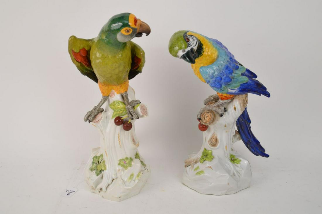 MEISSEN PORCELAIN PARROT FIGURE. Condition: small: MEISSEN PORCELAIN PARROT FIGURE. Condition: small repairs. Please review the photos before bidding. Height 12"