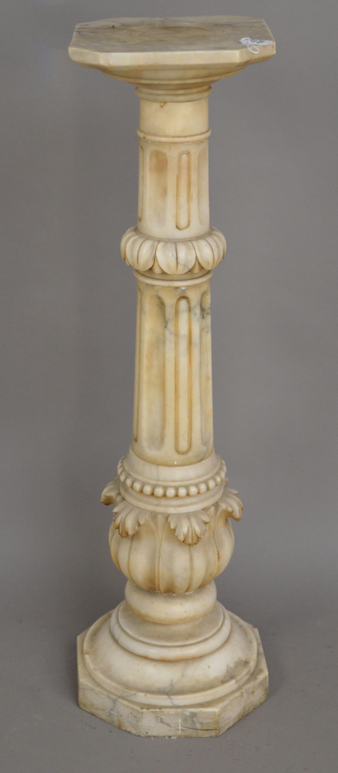 Alabaster Pedestal. Size 13" x13' x 43": Alabaster Pedestal. Size 13" x13' x 43"