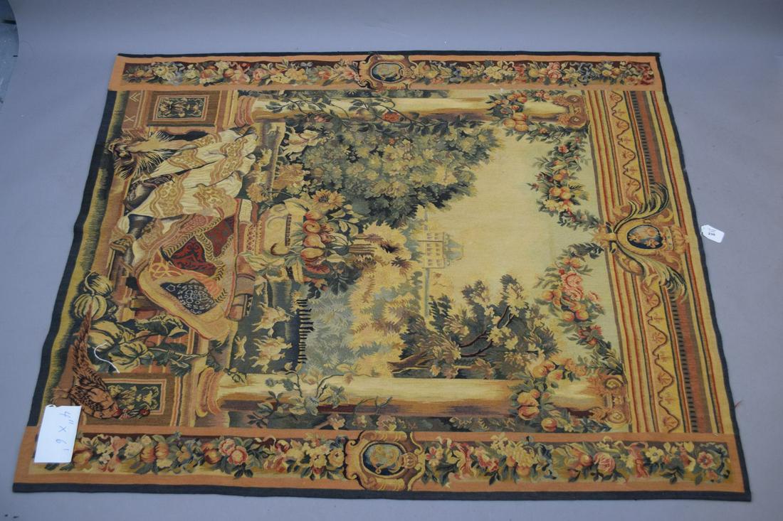 Aubusson Type Tapestry, 6feet long x 4feet 11inches: Aubusson Type Tapestry, 6feet long x 4feet 11inches