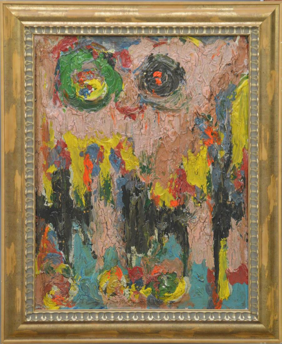 In the manner of: Frank Helmut Auerbach (United Kingdom: In the manner of: Frank Helmut Auerbach (United Kingdom Born 1931) oil on panel , Abstract with heavy oil, 31 x 24 inches