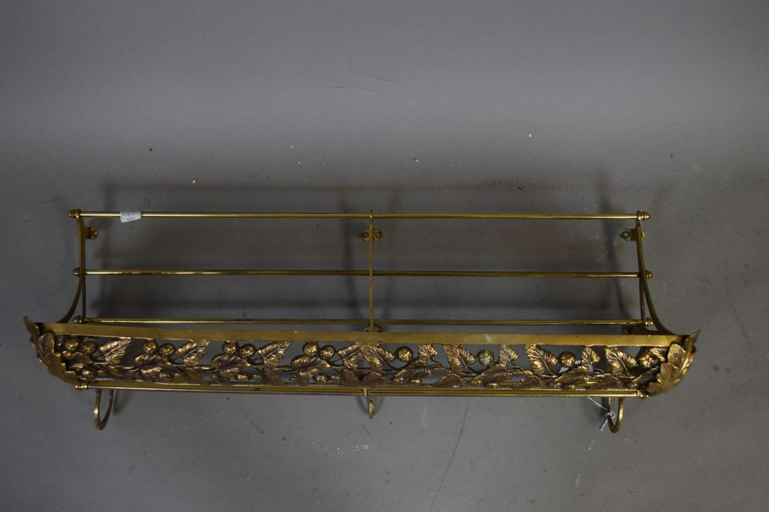 Brass Vintage Trolley Car Rack, 28"L: Brass Vintage Trolley Car Rack, 28"L