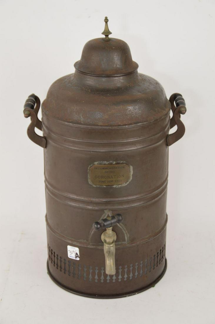 French Antique Urn with Coronation Plaque: French Antique Urn with Coronation Plaque