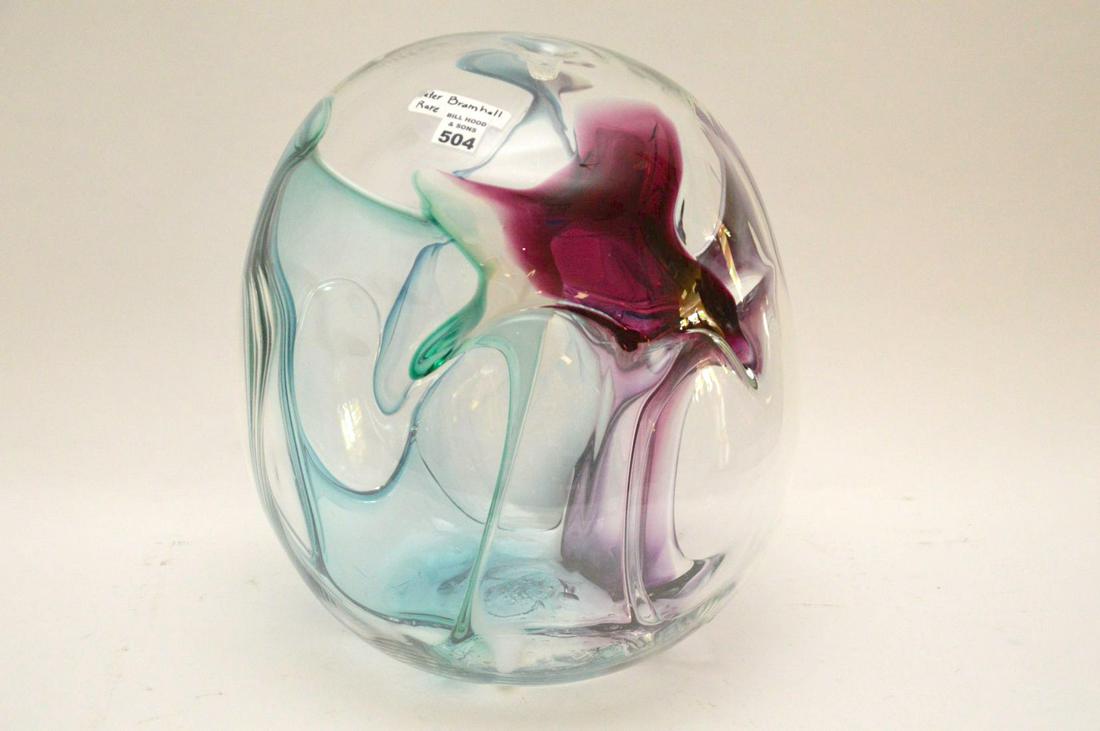 Murano Art Glass Egg Form, Peter Bramhall, 17"h: Murano Art Glass Egg Form, Peter Bramhall, 17"h