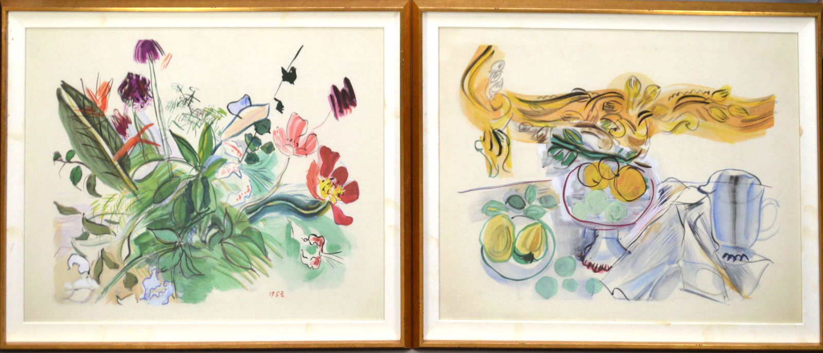 Pair of Raoul Dufy Beautiful floral still life prints, (1 of 9)