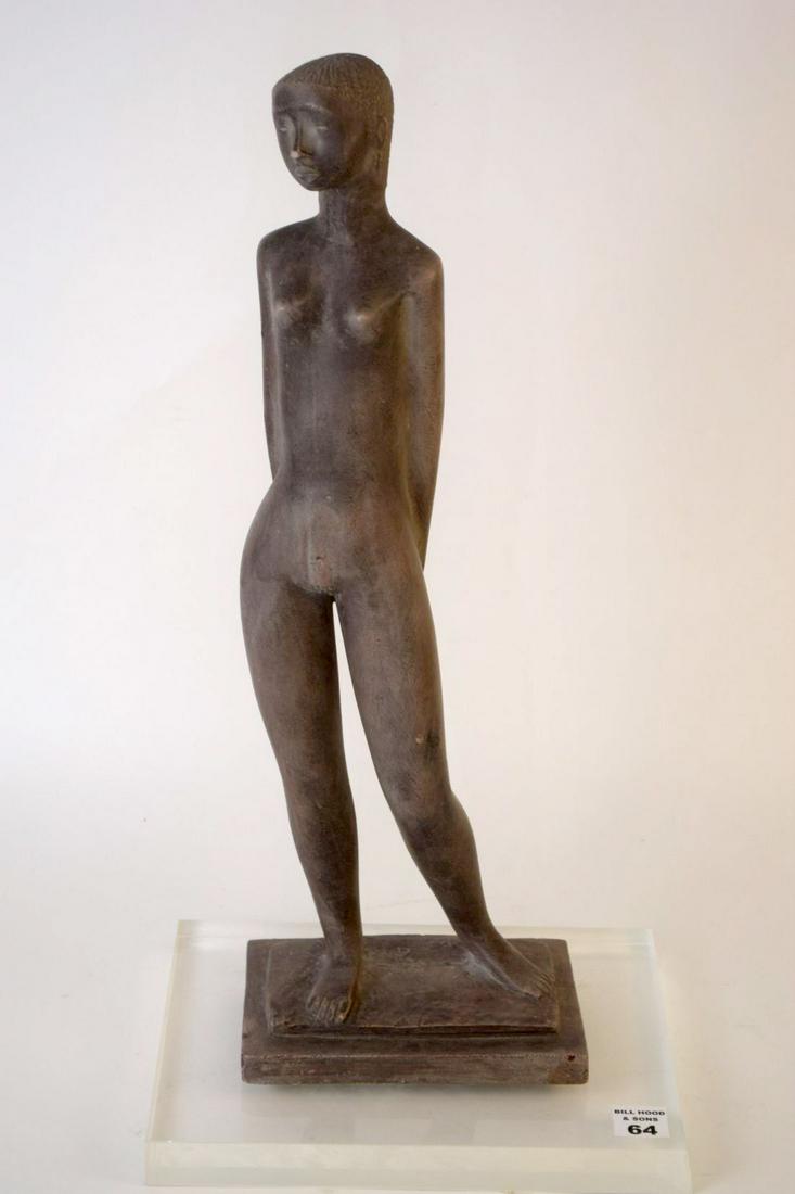 CHUCK DODSON (American, 20th C) Miami artist,: CHUCK DODSON (American, 20th C) Miami artist, Composition Standing Female Nude, 19 inches tall
