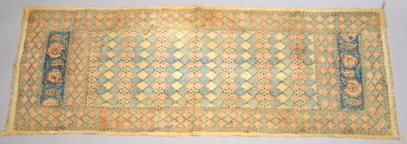 18 X 54 VINTAGE LINEN PERSIAN PRAYER RUG TAPESTRY- (1 of 10)