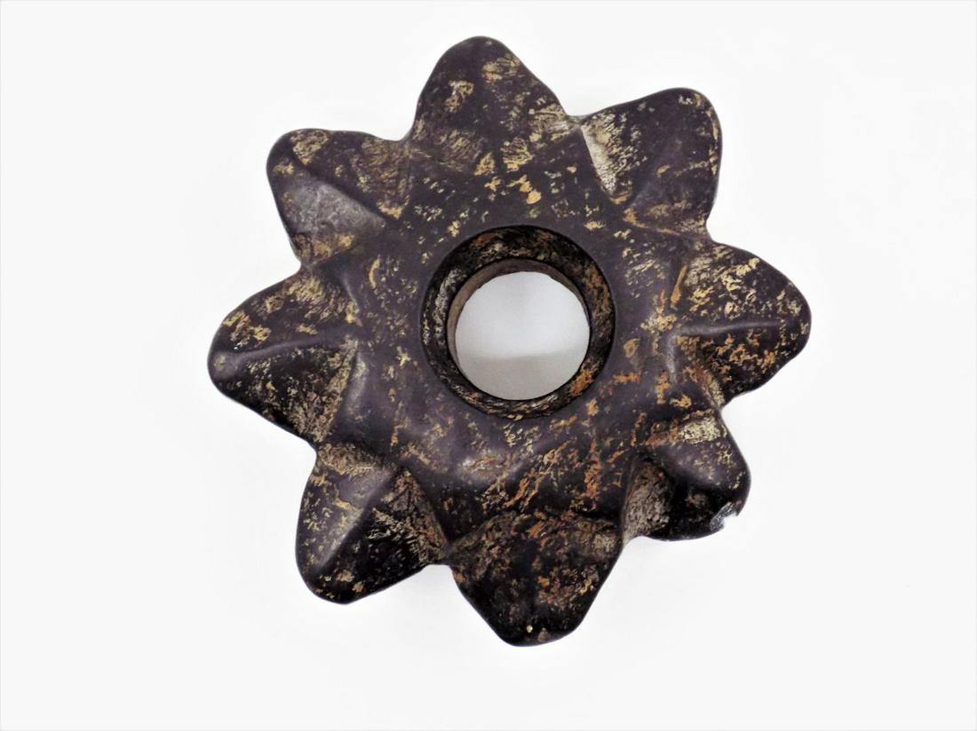 Eight Pointed Dark Hard Stone Mace Head, Mineral (1 of 5)