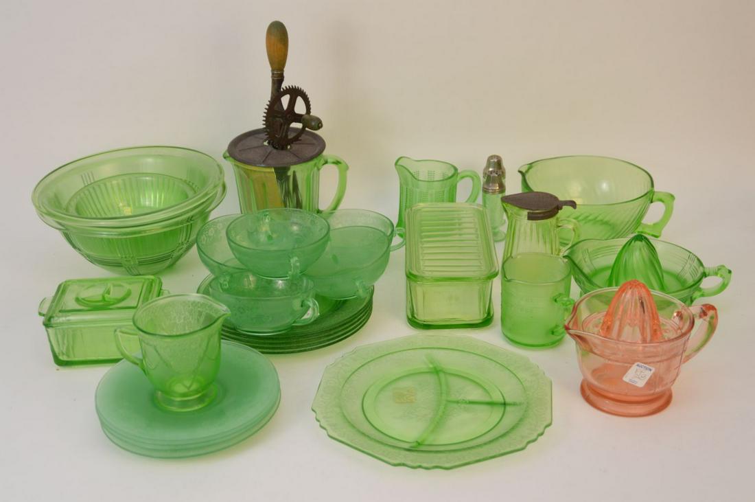 Collection of Green Depression Glass, 5 Vichysois Soups (1 of 20)