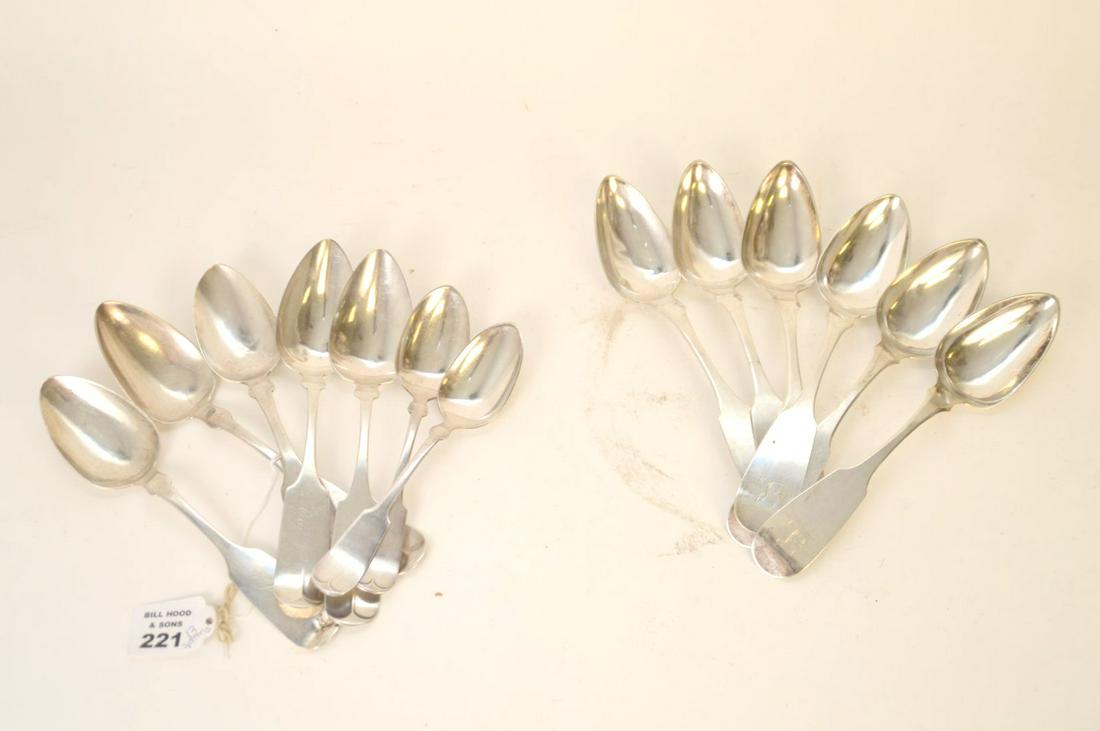 6 Coin Silver Tablespoons, GKC, George Childs  PA (9"L) (1 of 9)