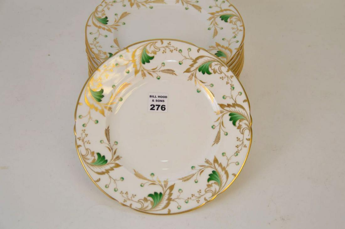 12 Grosvenor England "Emerald" dinner plates, 9" dia (1 of 6)