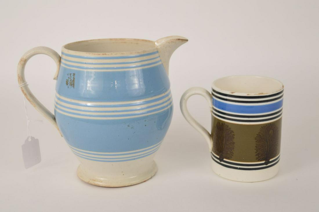 Mocha Ware Blue Stripe Pitcher AND Mocha Ware Brown (1 of 7)