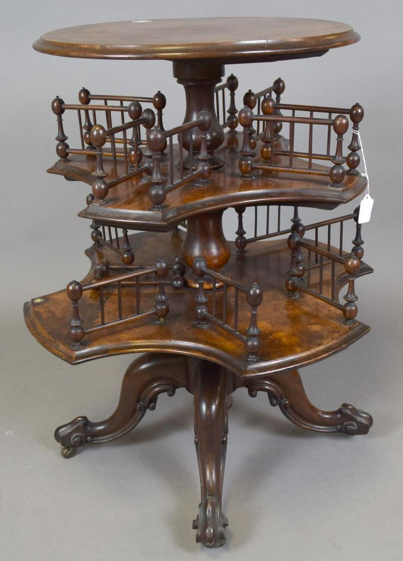3 Tier Graduated Burl wood Mahogany Revolving Book (1 of 10)